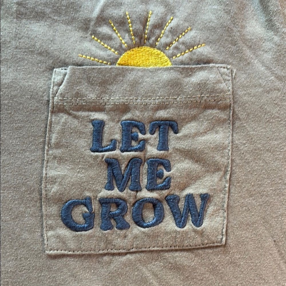 “Let Me Grow” 🌱 Graphic Cropped T-Shirt with Embroidery